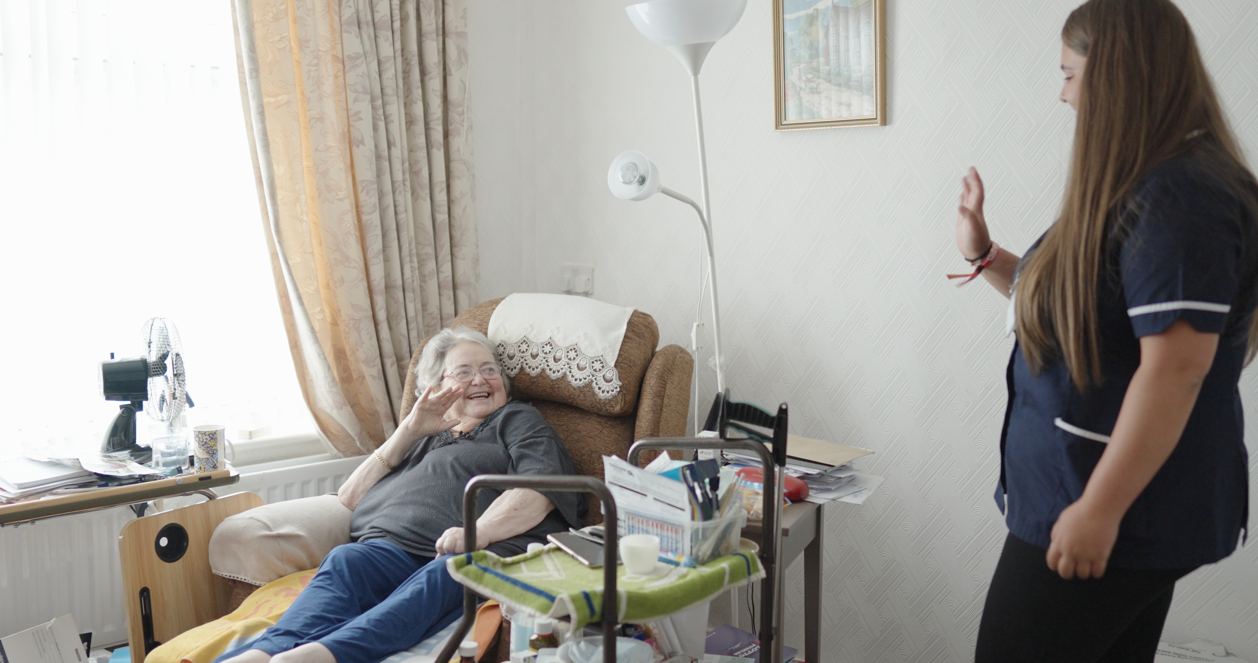 A photo of a person receiving support.