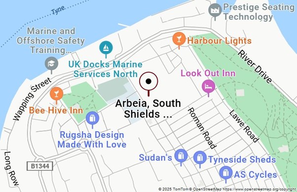 Map of South Shields Roman Fort